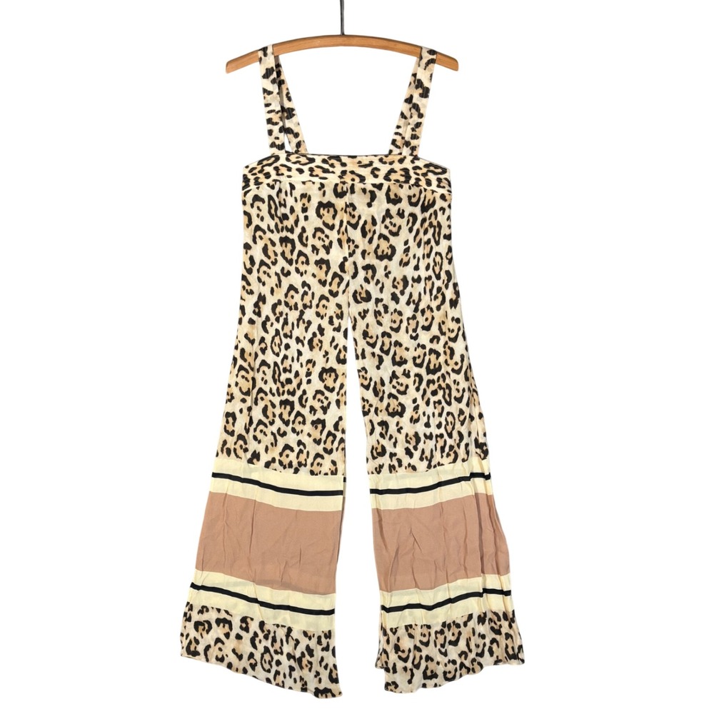 Animale Leopard Print Open Hips Tunic Blouse EU 36 Brazil US 2 Tie Back Viscose